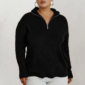 Bessy Knit Sweater Black Curve