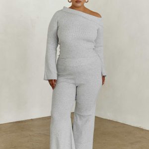 Try Me Knit Pants Grey Curve