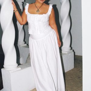 Valerio Maxi Skirt White Curve