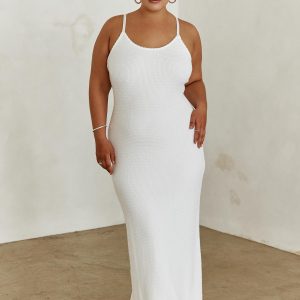 Kattan Maxi Dress White Curve