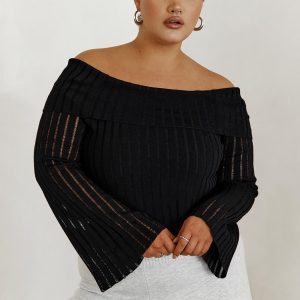 Sorrel Off The Shoulder Top Black Curve