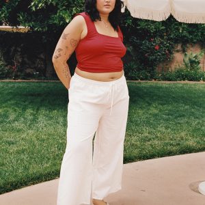 Brunie Pants White Curve