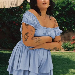 The Love Galore Romper Blue Curve