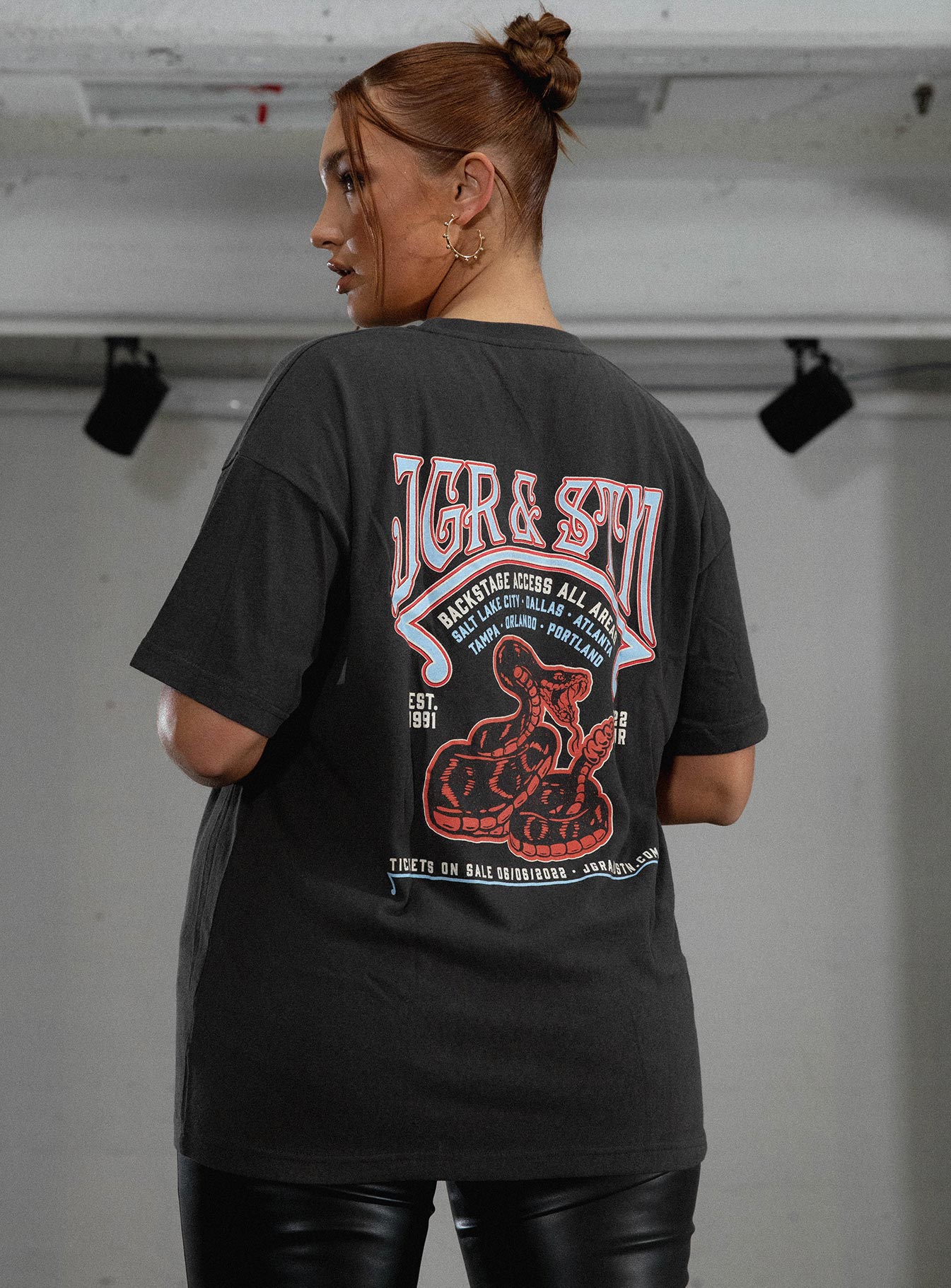 JGR & STN Backstage Oversized Tee Charcoal