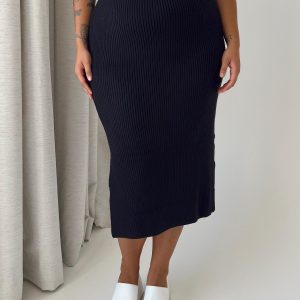 Zanna Midi Skirt Black Curve