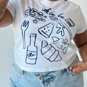 Continental Breakfast Tee White Curve
