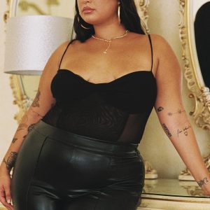 Dagallo Mesh Bodysuit Black Curve