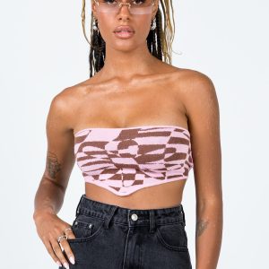 Fabian Strapless Top Pink Multi