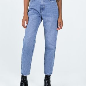 Leta Straight Leg Denim Jeans Mid Blue