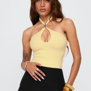 Dulce Vita Hardware Detail Bodysuit Lemon