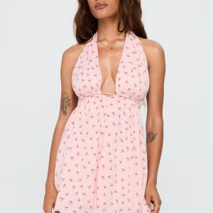Saddler Mini Dress Pink Floral