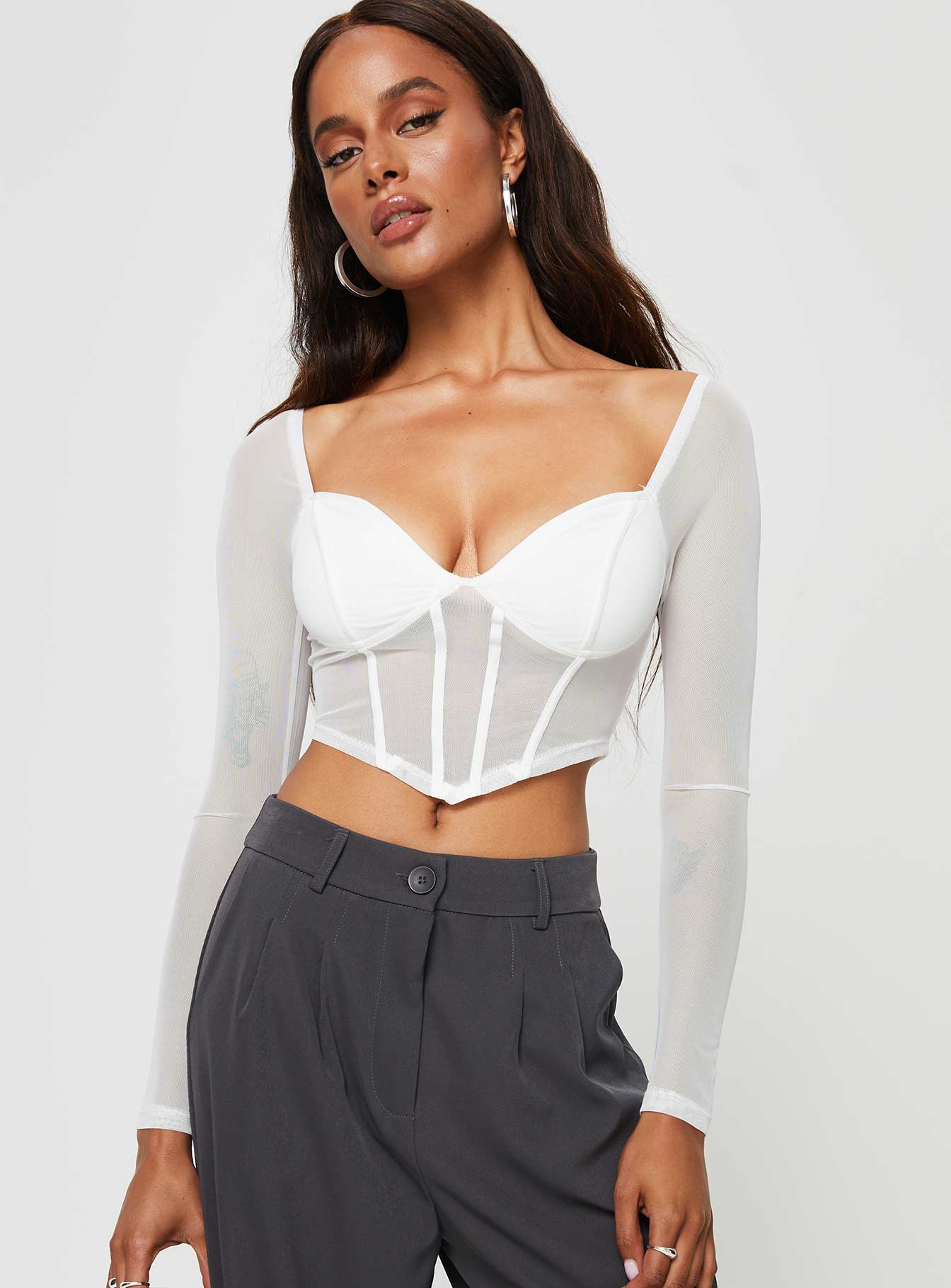 Maranta Long Sleeve Top White - Image 2