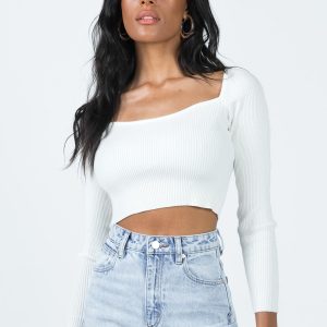 Farrington Long Sleeve Top White
