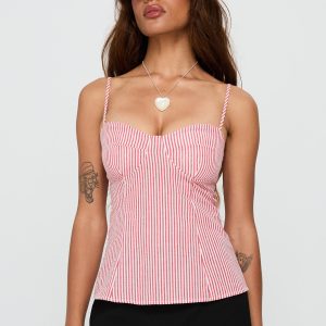 In Your Palm Top Red Stripe