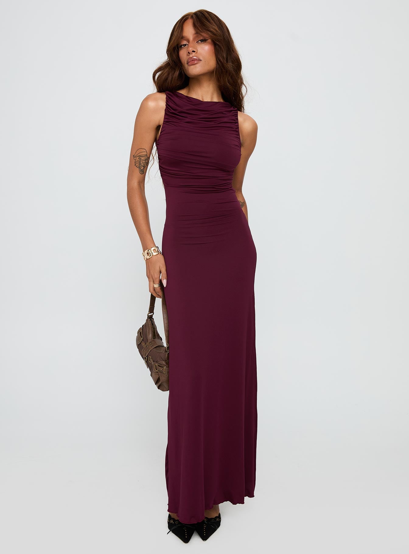 Undeniable Cut Out Maxi Dress Plum - Image 2