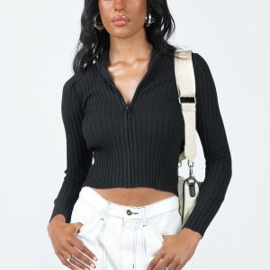 Malvern Zip Sweater Black