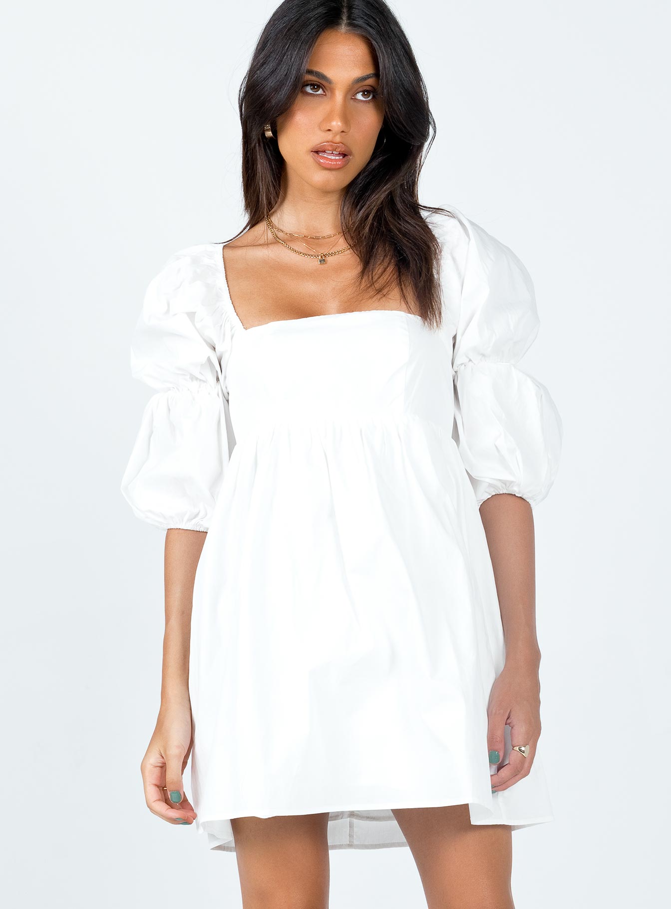 Noha Mini Dress White - Image 3