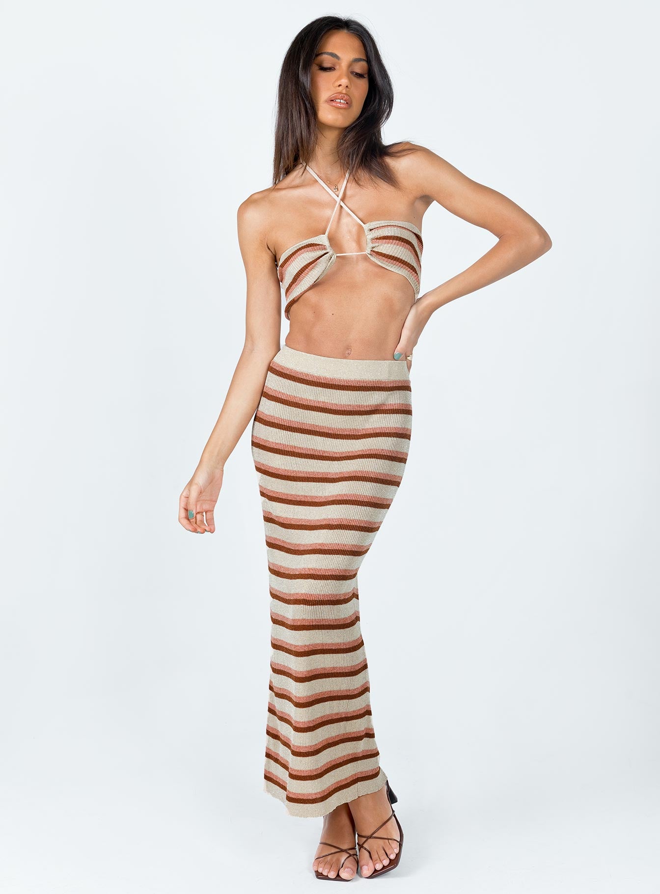 Melina Set Beige Stripe - Image 3