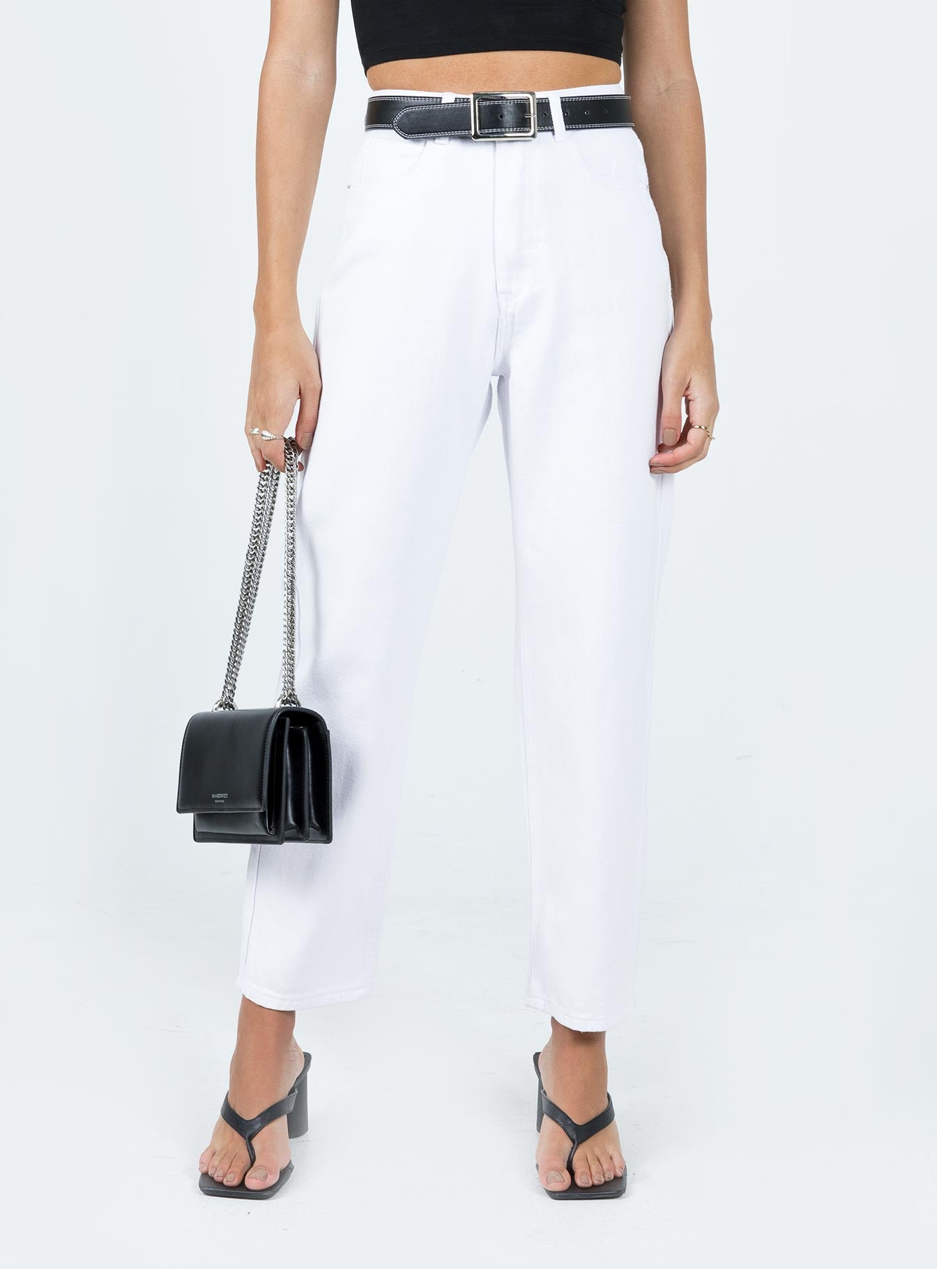 Leta Straight Leg Denim Jeans White - Image 2