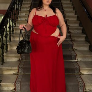 Orianne Maxi Skirt Red Curve