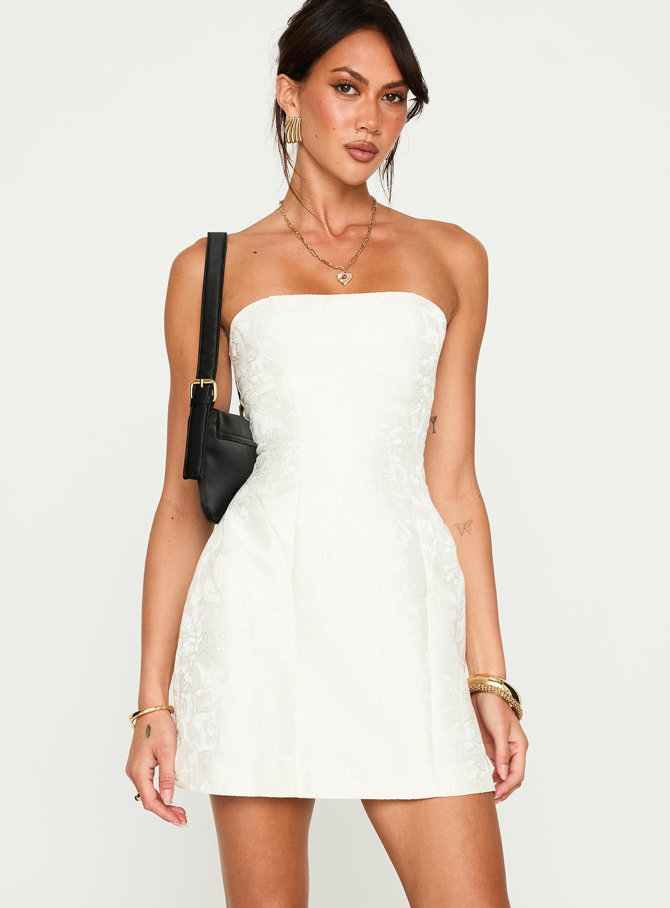Heaven Sent Strapless Mini Dress White - Image 2