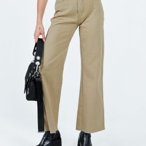 Arlington High Rise Straight Leg Denim Jeans Stone