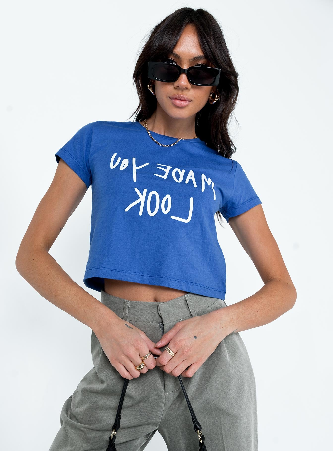 Made You Look Shrunken Tee Blue - Image 2