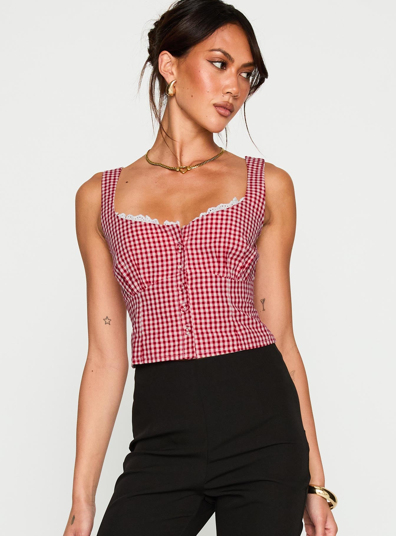Bruncheon Top Red / White - Image 5