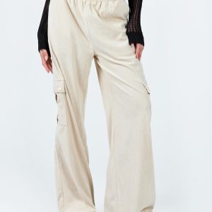 Lista Cord Elastic Pocket Pants Beige