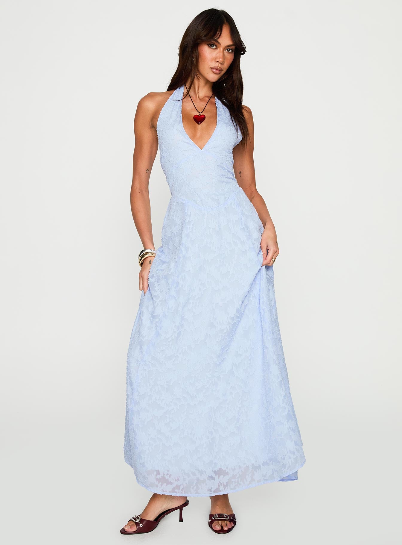 Hours In Silence Drop Waist Maxi Dress Blue - Image 2