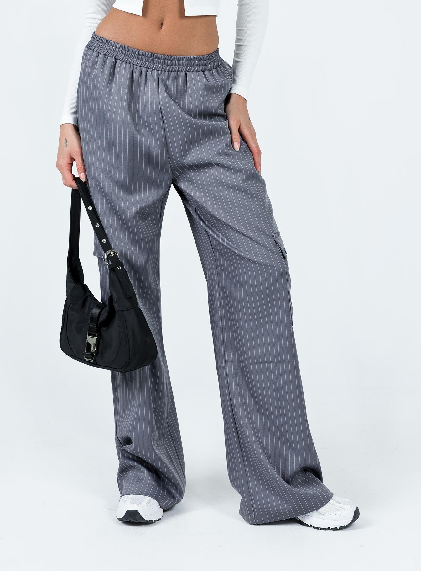 Lista Elastic Pocket Pants Grey Pinstripe - Image 2