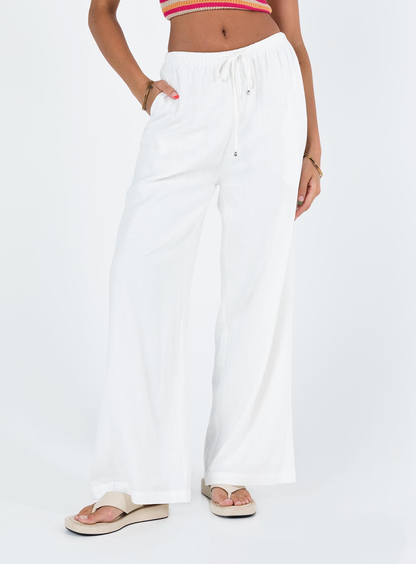 Ogilvie Linen Blend Pants White - Image 4