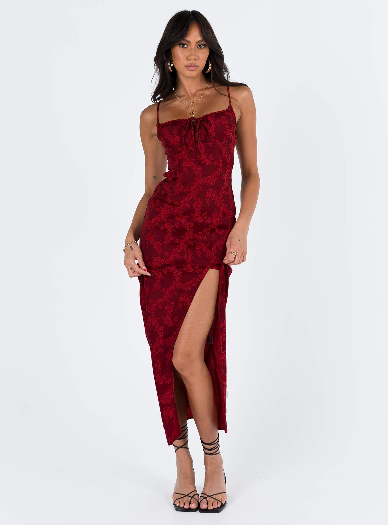 Noda Maxi Dress Burgundy - Image 2