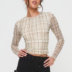 Blissie Long Sleeve Top Beige