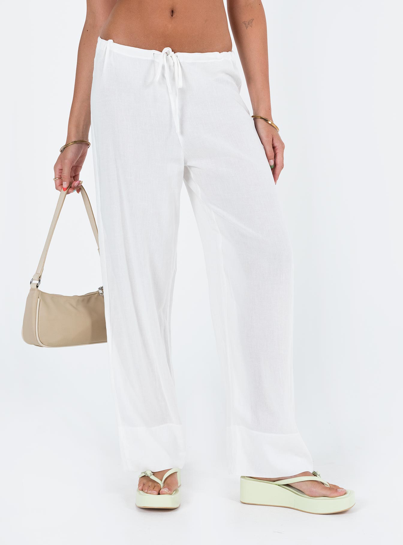Euro Dreaming Palazzo Pants White - Image 2