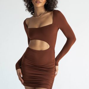 Maddox Mini Dress Brown