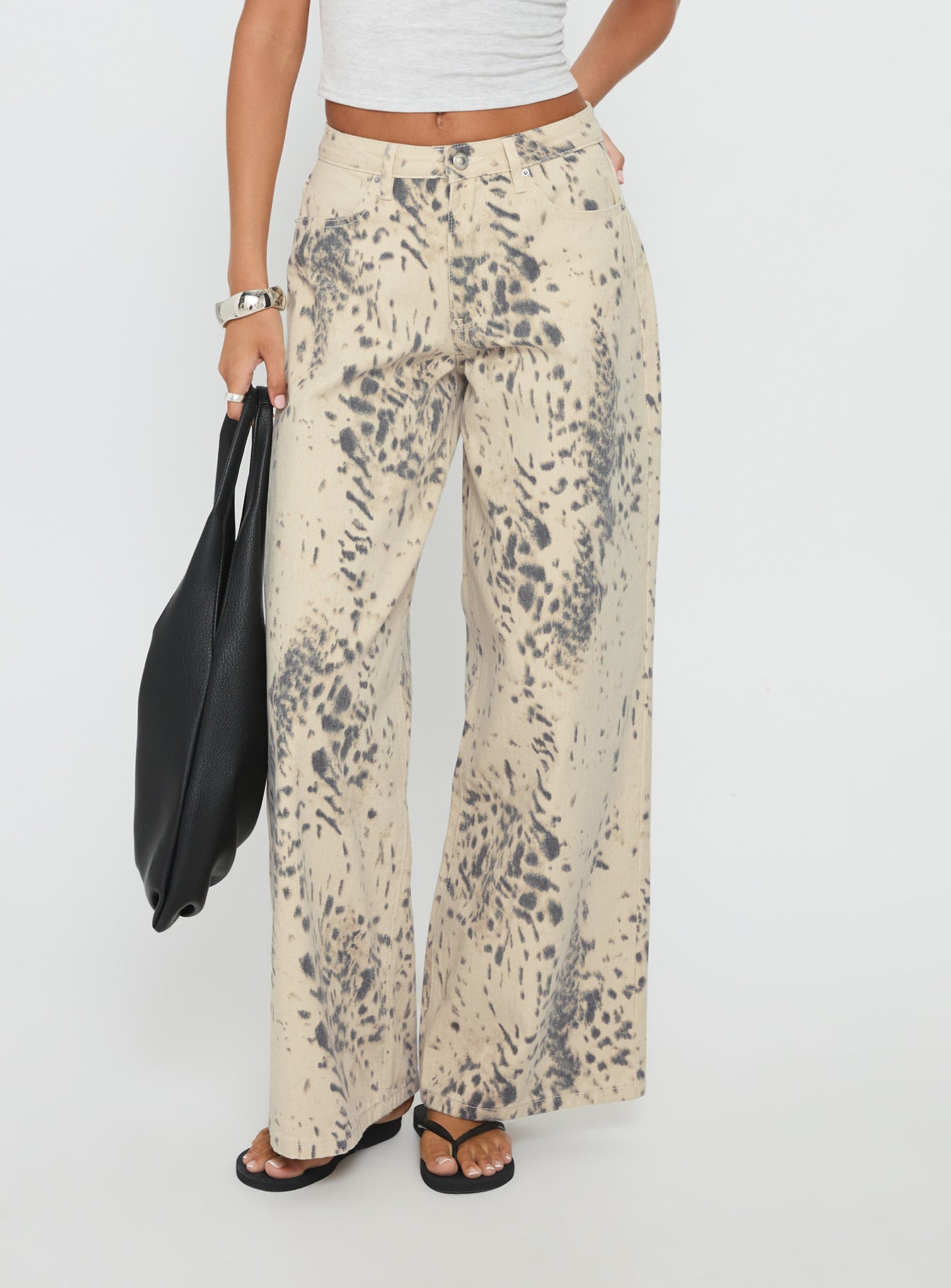Naylor Mid Rise Wide Leg Jeans Animal Spot - Image 2