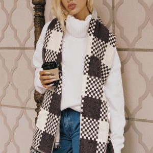 Ruthie Check Scarf Brown / White