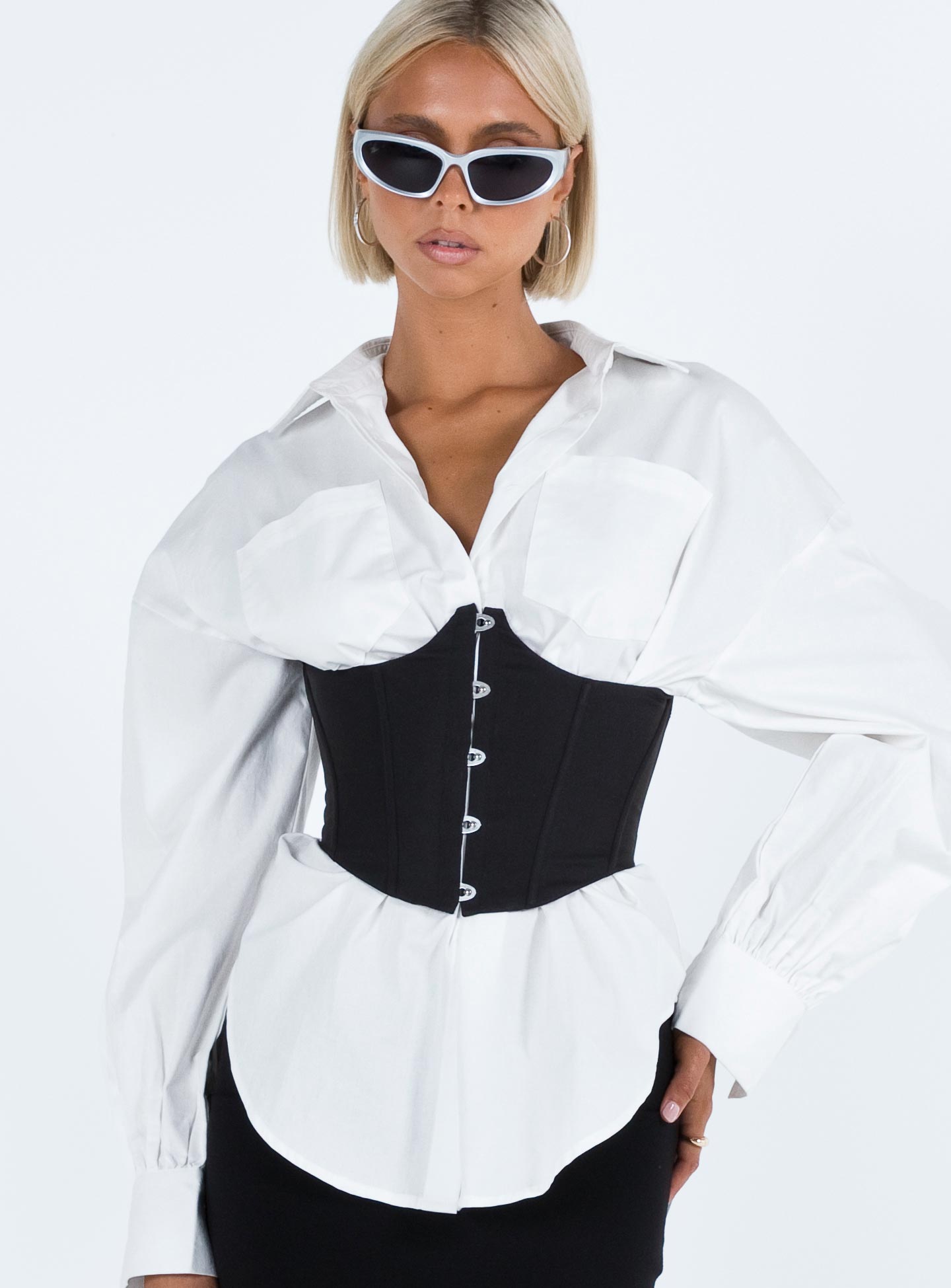 Rosina Underbust Corset Black - Image 2