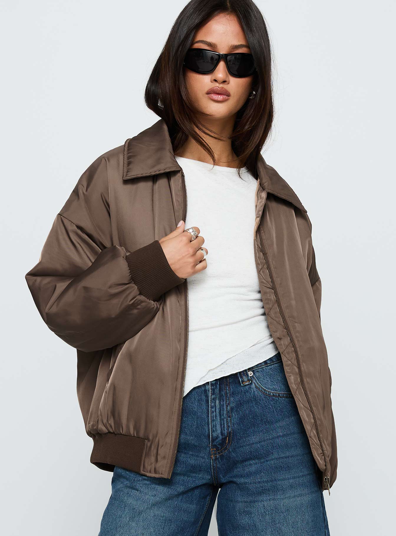 Say Less Bomber Jacket Dark Brown - Image 2