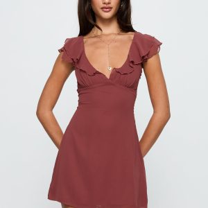 I Guess So Mini Dress Currant