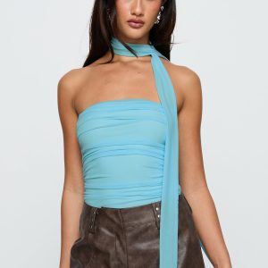 Sorelle Scarf Bodysuit Blue