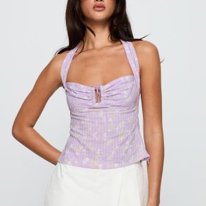 Isabetta Halter Top Lilac Floral
