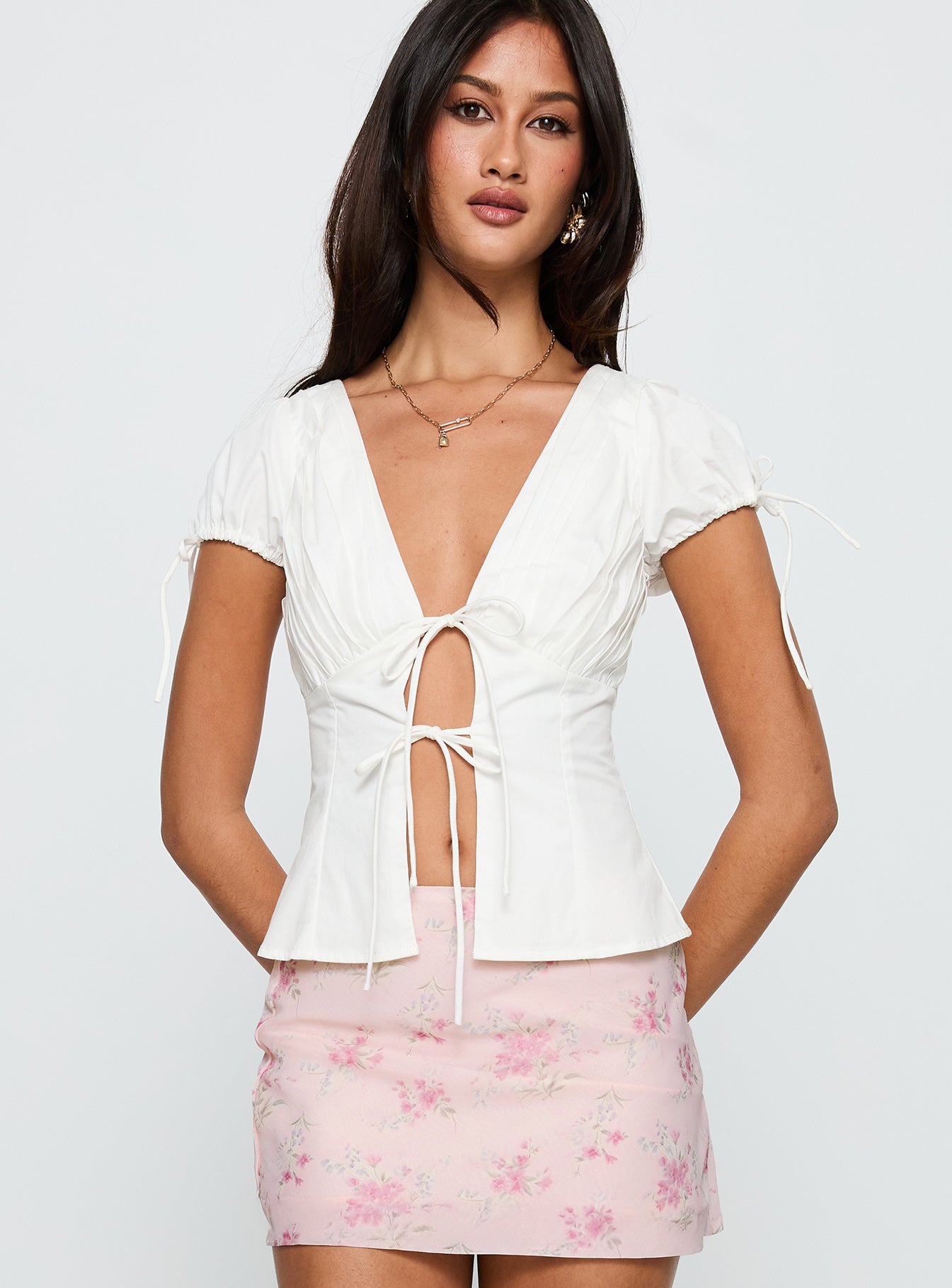Incomparable Pleated Bust Top White - Image 2