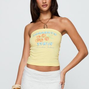 Sorrento Italy Strapless Top Yellow