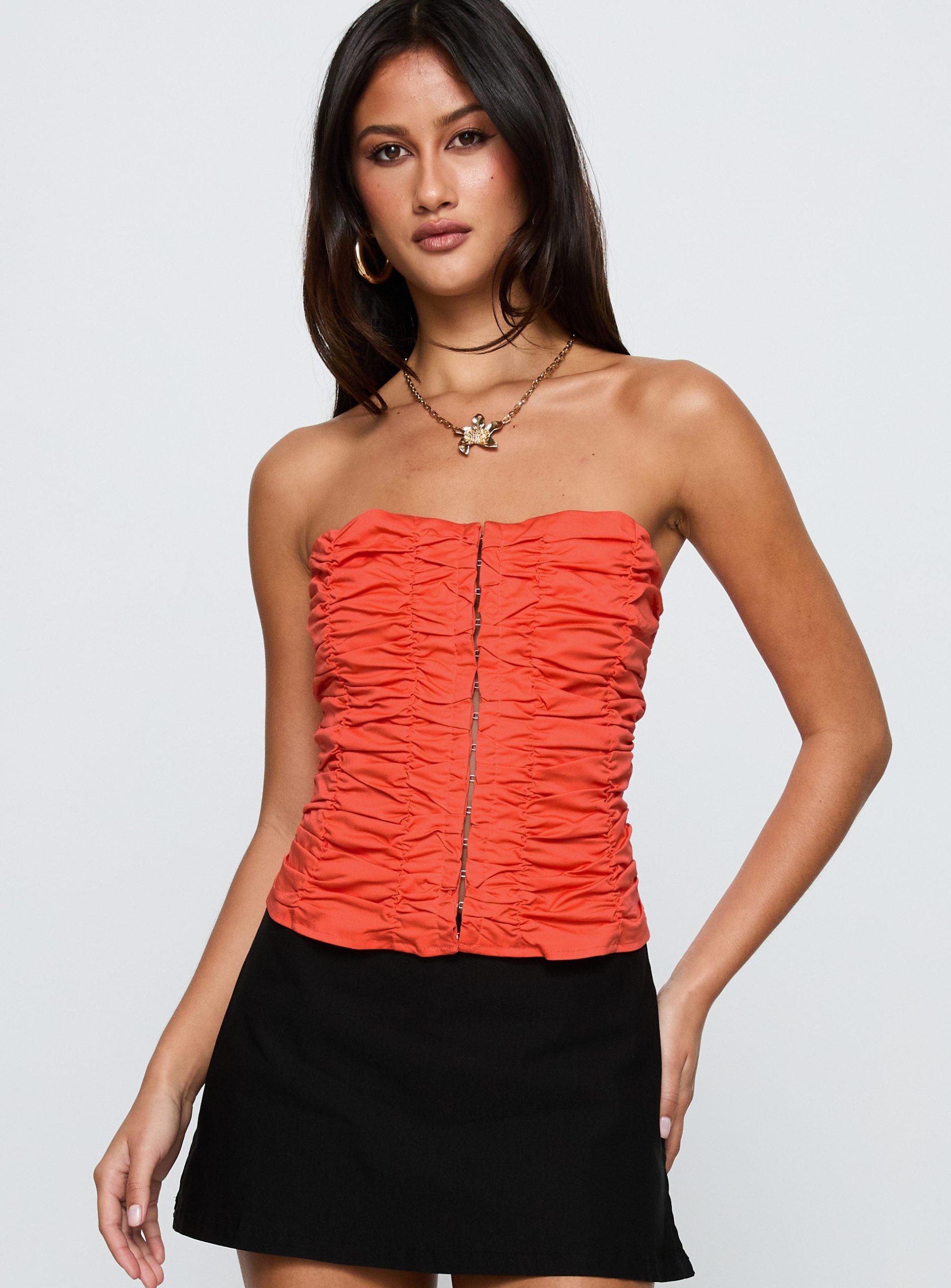 Diamonds Are Forever Strapless Top Orange