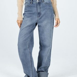 Zeira Wide Leg Jeans Mid Wash Denim