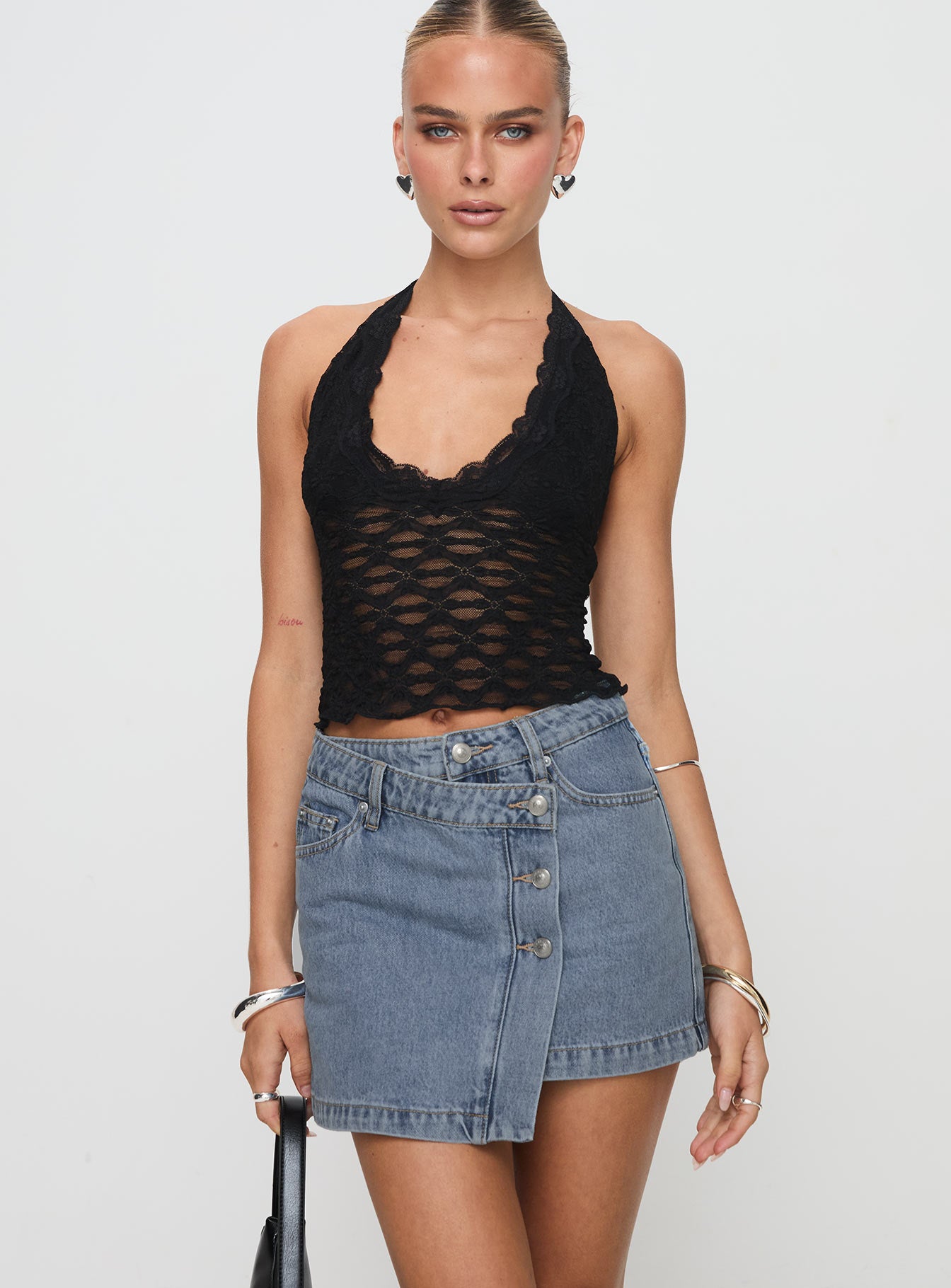 Denis Mini Denim Skirt Light Blue - Image 2