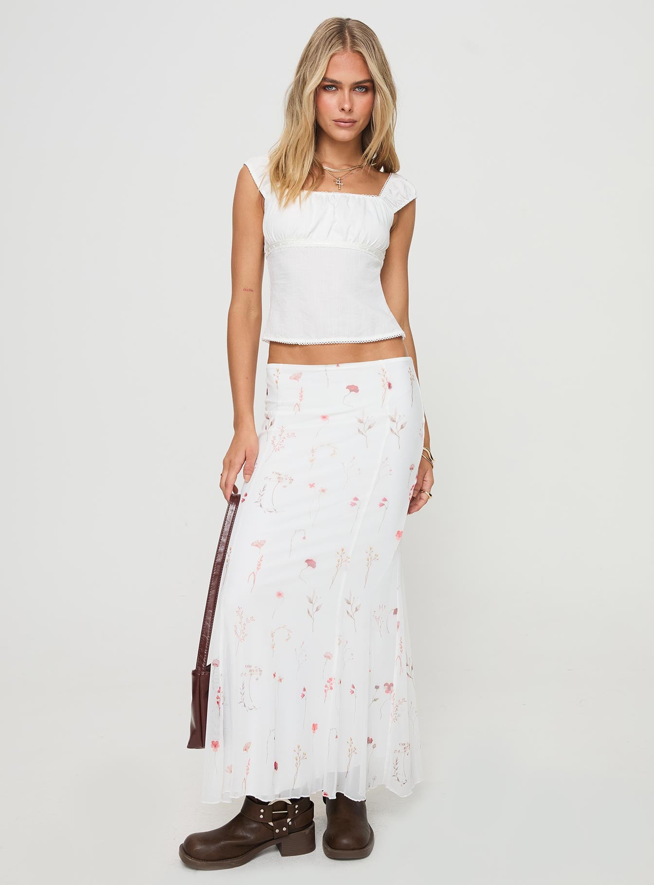 Breezewood Maxi Skirt White - Image 2