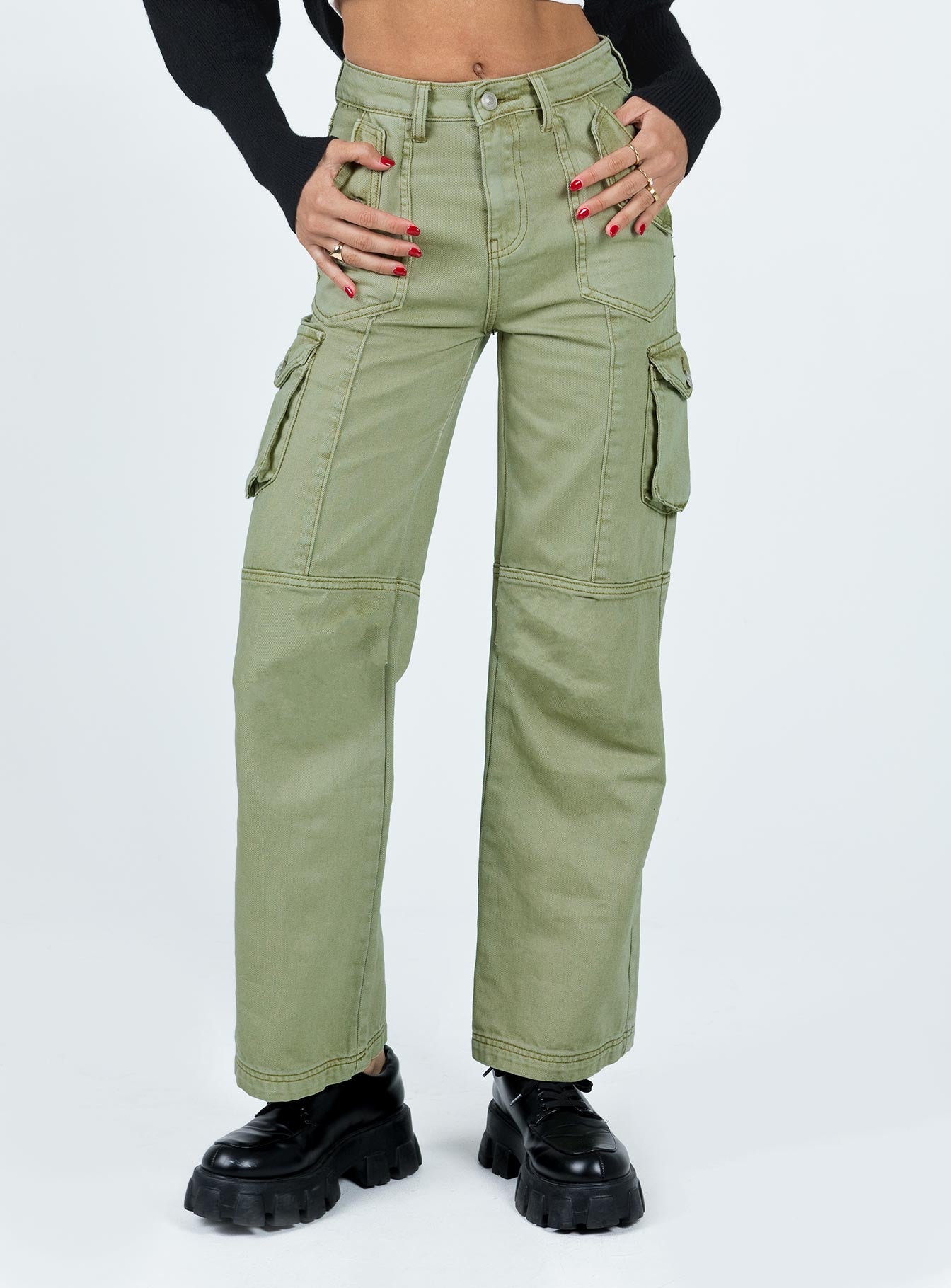Oswell Cargo Pants Green - Image 2